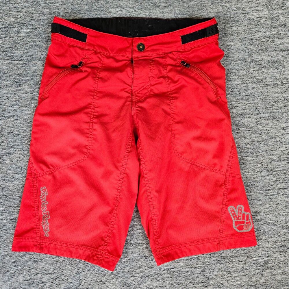 Troy Lee Designs Shorts Mens 30 Red Skyline MTB Mountain Bike Cycling 13" Inseam